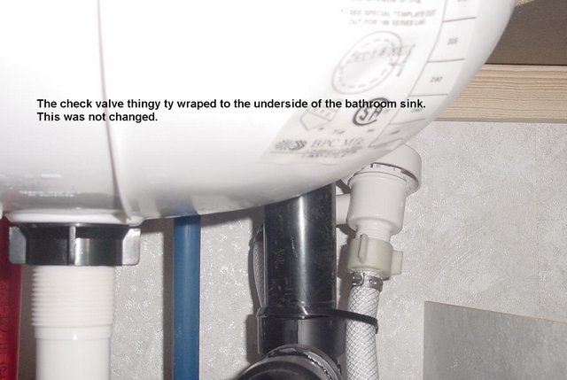 bathroom sink drain check valve